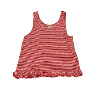 Madewell L ribbed ruffle tank top striped